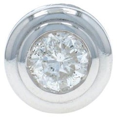 White Gold Diamond Solitaire Pendant - 14k Round Brilliant .50ct Bezel Set