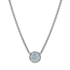 White Gold Diamond Solitaire Pendant Necklace - 14k Round Brilliant .70ct GIA