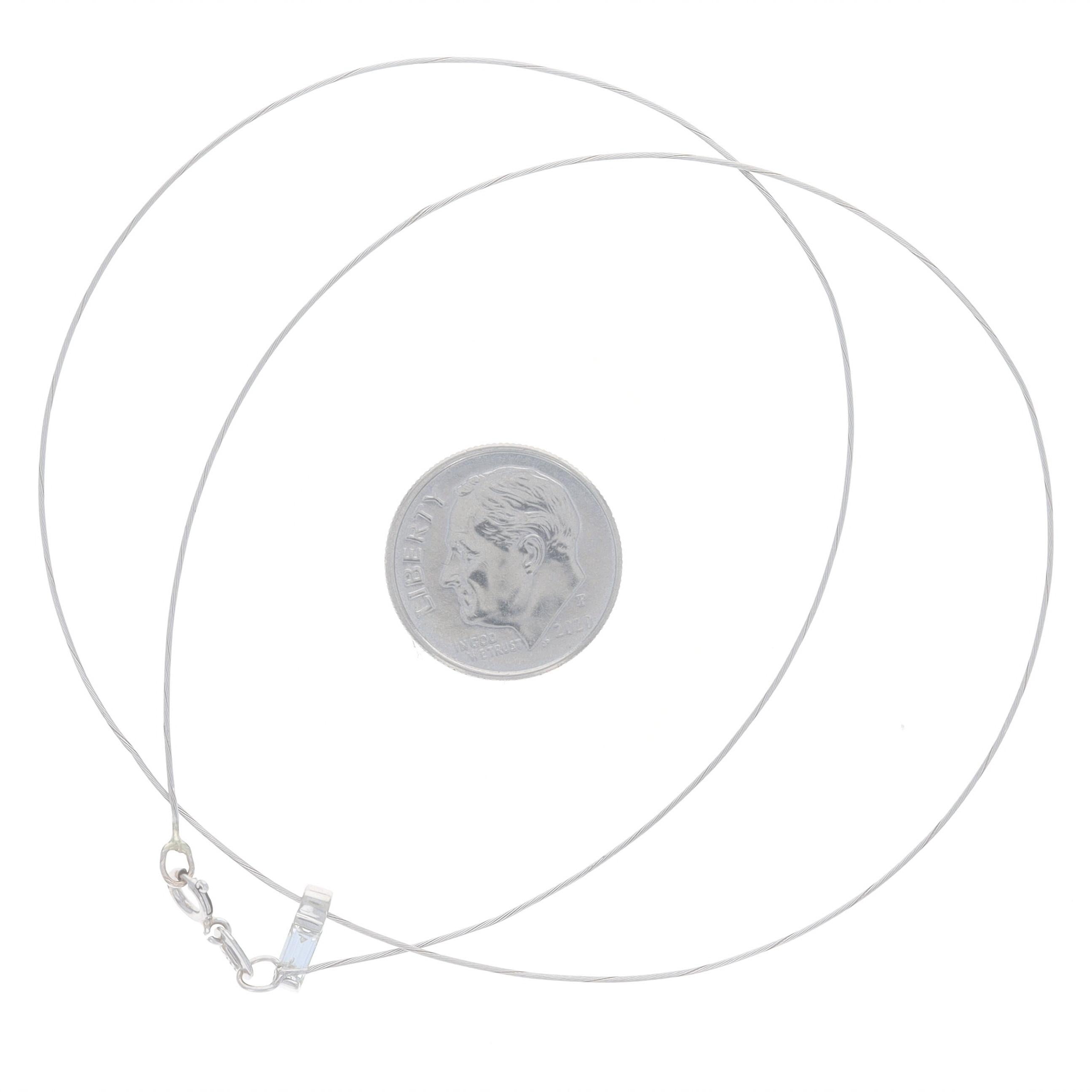 Collana con ciondolo solitario in oro bianco da 15 3/4