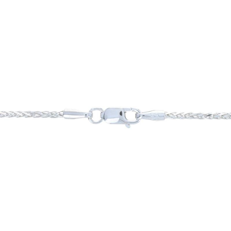 White Gold Diamond Solitaire Pendant Necklace 15 3/4