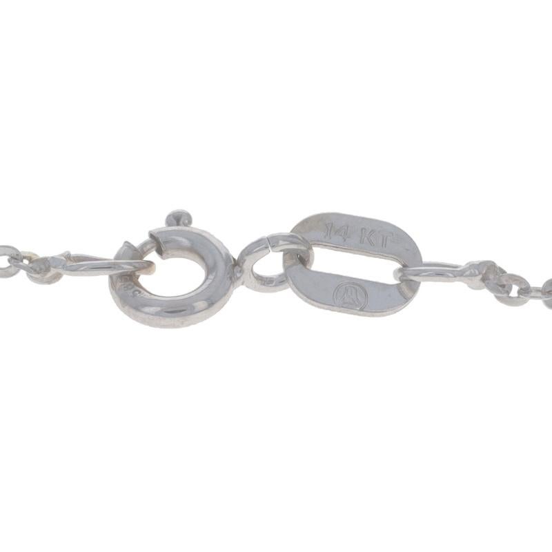 Collier pendentif solitaire en or blanc 16 1/4