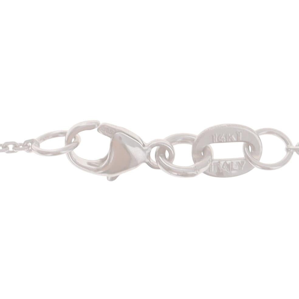 Collier en or blanc avec pendentif solitaire en diamant 18