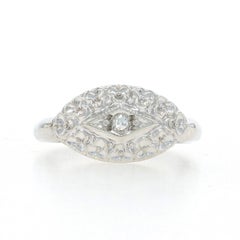 Weißgold Diamant Solitär Ring - 10k Einzelschliff