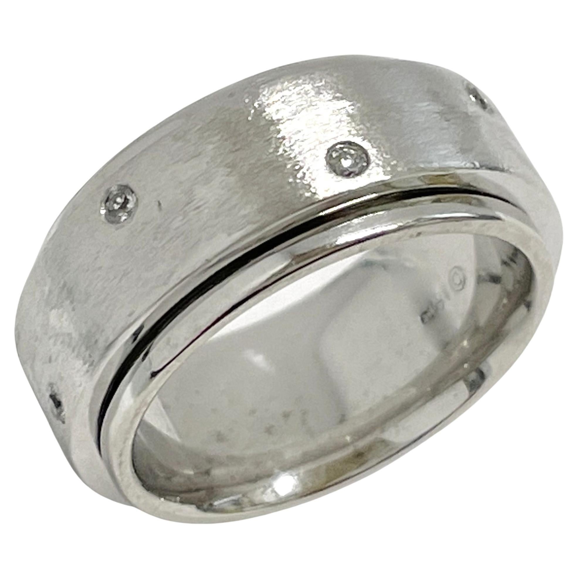 Spinner-Ring aus Weißgold mit Diamanten im Angebot