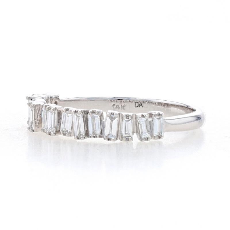 Baguette Cut White Gold Diamond Stackable Band - 14k Baguette .36ctw Wedding Ring For Sale