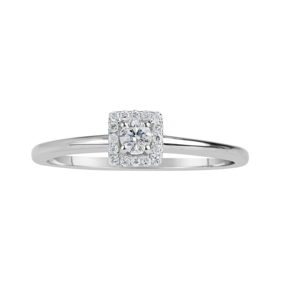 White Gold Diamond Stackable Ring 0.13 Carat For Sale