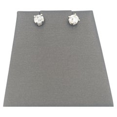 White Gold Diamond Stud Earrings 0.85ctw Classic and Timeless