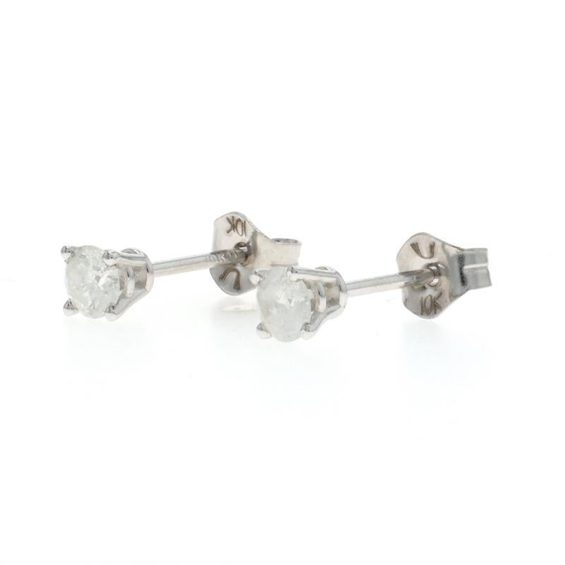 Taille ronde Boucles d'oreilles diamant en or blanc - 10k Round Brilliante 13.00ctw Pierced en vente