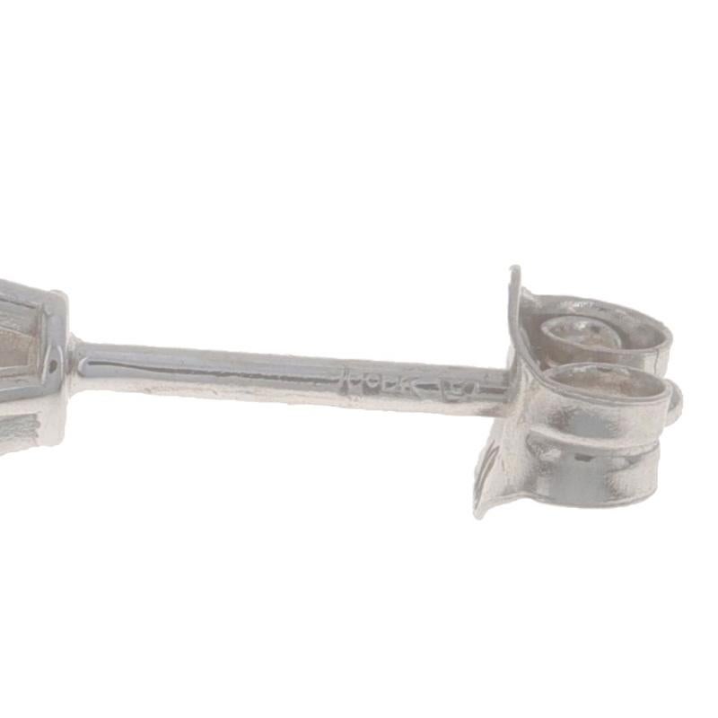 Boucles d'oreilles diamant en or blanc - 10k Round Brilliante 13.00ctw Pierced Pour femmes en vente