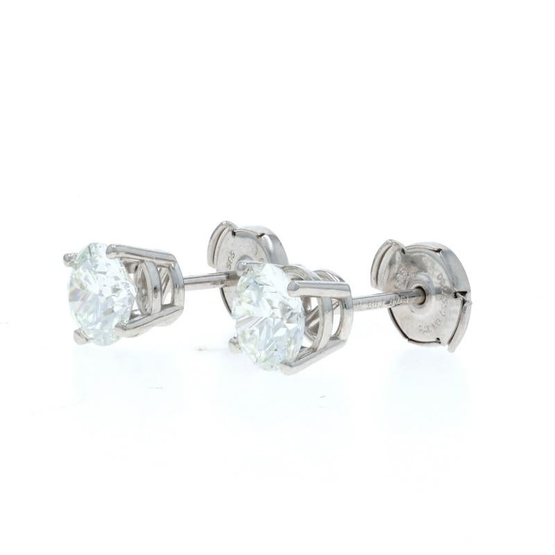 Pendientes de oro blanco con diamantes - 14k redondos 1.60ctw La Pousette perforados en Nuevo estado para la venta en Greensboro, NC