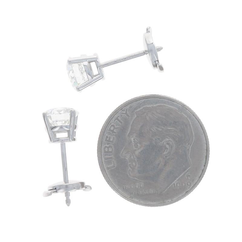 De las mujeres Pendientes de oro blanco con diamantes - 14k redondos 1.60ctw La Pousette perforados en venta