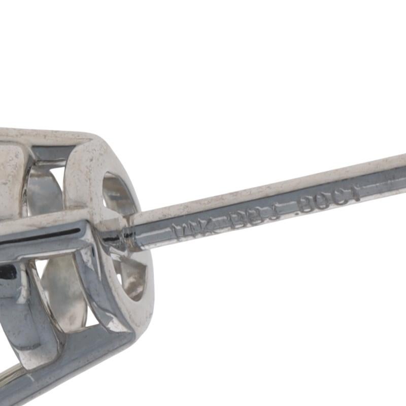 Pendientes de oro blanco con diamantes - 14k redondos 1.60ctw La Pousette perforados en venta 1