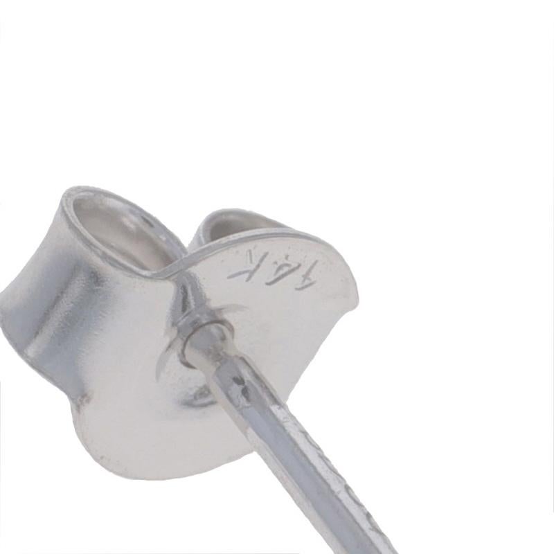 Women's White Gold Diamond Stud Earrings - 14k Round Brilliant .10ctw Pierced For Sale