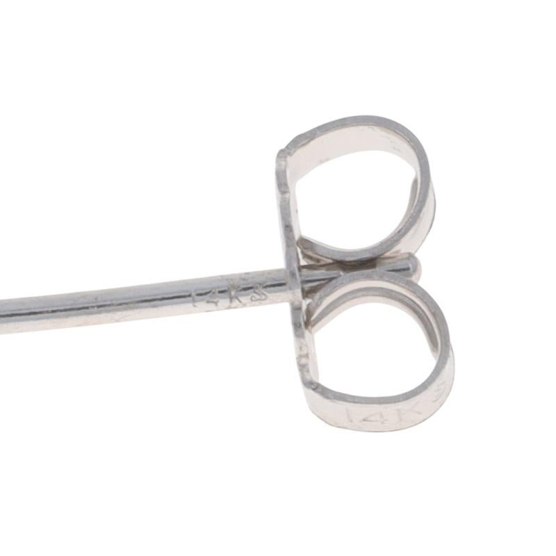 Orecchini con diamanti in oro bianco - 14k Round Brilliante 1.10ctw - Forati in vendita 1