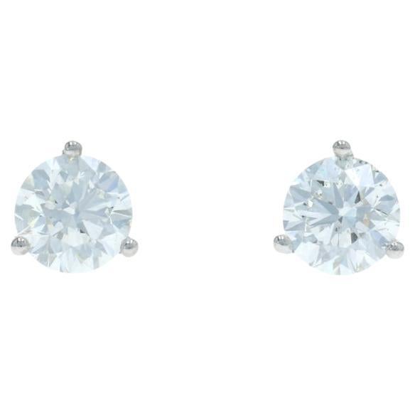 Orecchini con diamanti in oro bianco 14k a brillante rotondo da 1,80ctw GIA in vendita