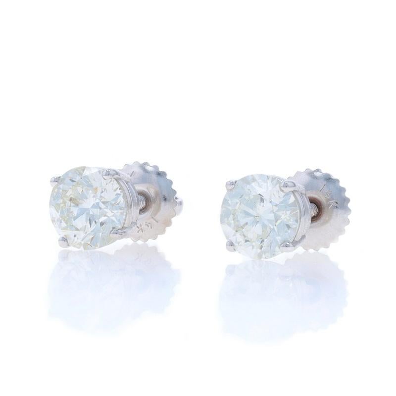 Weißgold Diamant Ohrstecker 14k Rund Brillant 1,89ctw GIA durchbohrt im Zustand „Neu“ im Angebot in Greensboro, NC