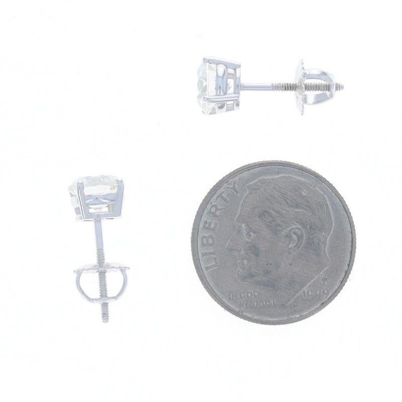Weißgold Diamant Ohrstecker 14k Rund Brillant 1,89ctw GIA durchbohrt Damen im Angebot