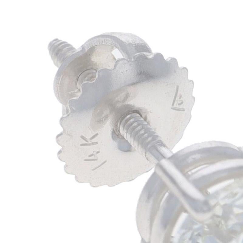 Weißgold Diamant Ohrstecker 14k Rund Brillant 1,89ctw GIA durchbohrt im Angebot 1