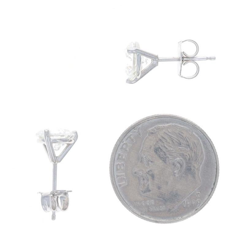 Orecchini con diamanti in oro bianco - 14k Brilliante rotondo 2.00ctw GIA - Forato In condizioni Nuovo in vendita a Greensboro, NC