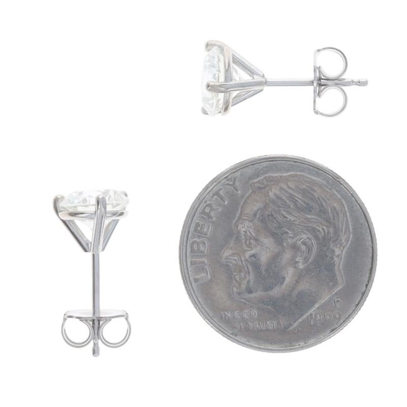 Donna Orecchini con diamanti in oro bianco - 14k Brilliante rotondo 2.00ctw GIA - Forato in vendita