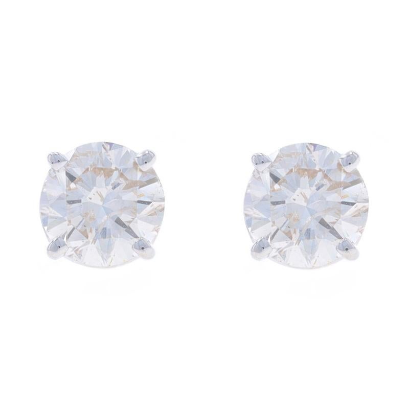 Contenu métallique : Or blanc 14k

Informations sur les pierres

Diamants naturels
Carat(s) : 2.00ctw
Coupe : Brillant rond
Couleur : K - L.
Clarté : I1 - I2

Total des carats : 2.00ctw

Style : Goujon
Type de fermeture : Fermeture