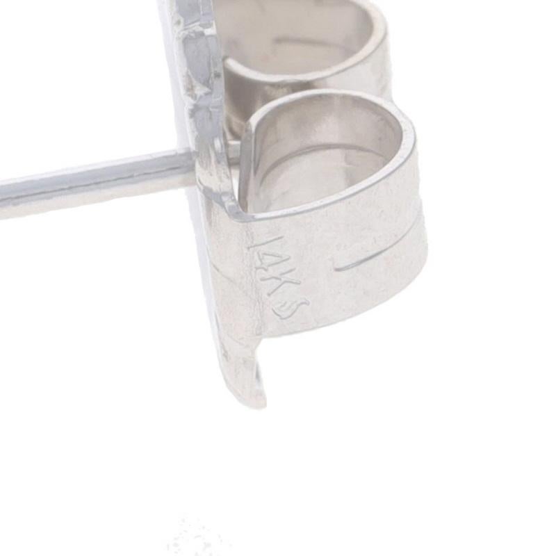 Clous d'oreilles en or blanc 14 carats avec diamants ronds brillants de 2,00 ctw percés en vente 1
