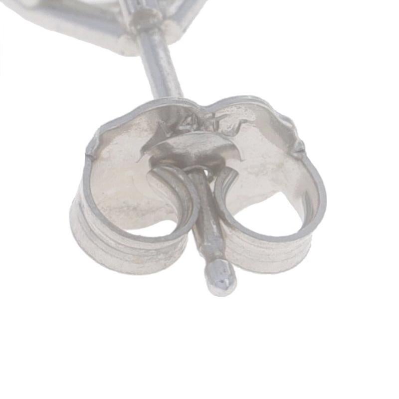 Pendientes de oro blanco con diamantes - 14k Brillante redondo 2.04ctw Perforados en venta 1