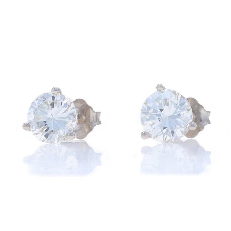 Taglio rotondo Orecchini con diamanti in oro bianco - 14k Brillianti rotondi 2,05ct GIA - Forzati in vendita