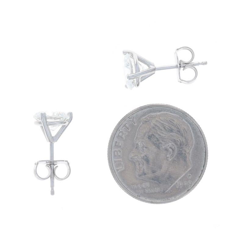 Orecchini con diamanti in oro bianco - 14k Brillianti rotondi 2,05ct GIA - Forzati In condizioni Nuovo in vendita a Greensboro, NC
