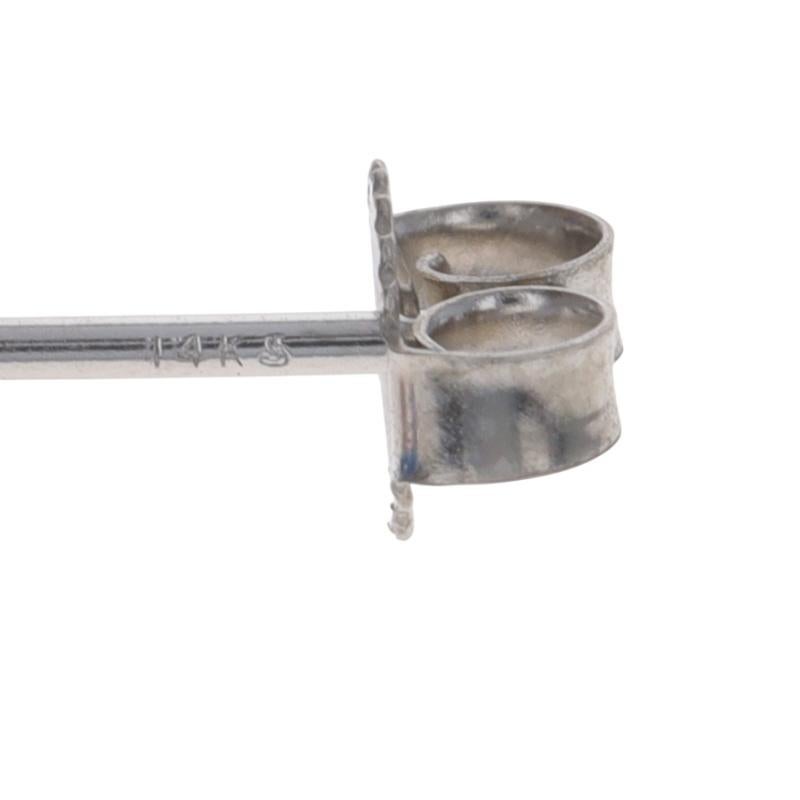 Orecchini con diamanti in oro bianco - 14k Round Brilliante 0,27ctw - forati In condizioni ottime in vendita a Greensboro, NC