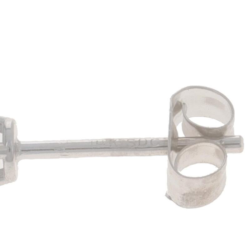 Donna Orecchini con diamanti in oro bianco - 14k Round Brilliante 0,34ctw - forati in vendita