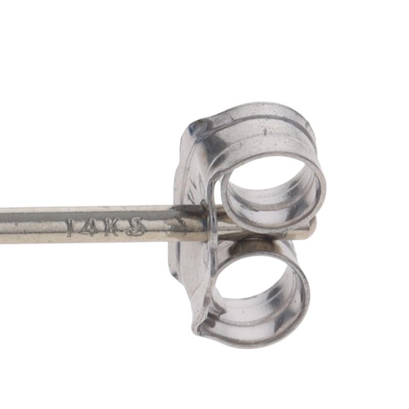 Orecchini con diamanti in oro bianco - 14k Round Brilliante 0,46ctw - forato in vendita 1