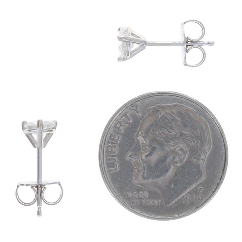 Donna Orecchini con diamanti in oro bianco - 14k Round Brilliante 0,60ctw - forato in vendita