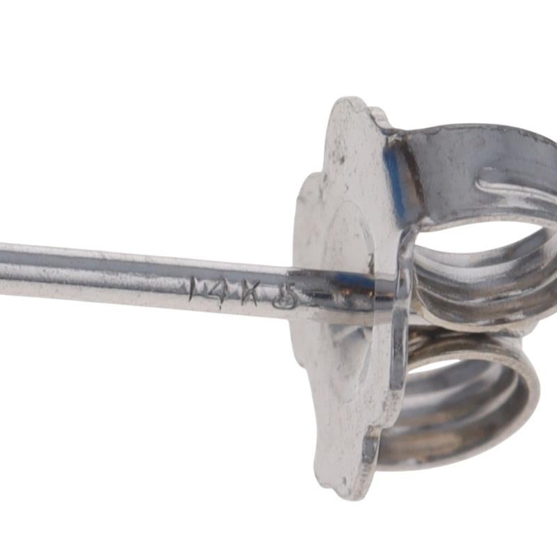 Orecchini con diamanti in oro bianco - 14k Round Brilliante 0,60ctw - forato in vendita 1