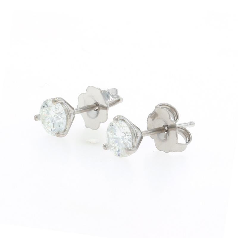 Orecchini con diamante in oro bianco 14k a brillante rotondo da 0,76 ct. In condizioni Nuovo in vendita a Greensboro, NC