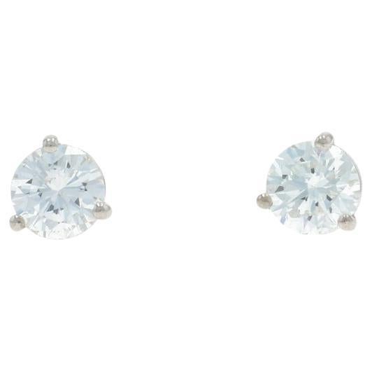 Orecchini con diamante in oro bianco 14k a brillante rotondo da 0,76 ct.