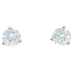 Orecchini con diamante in oro bianco 14k a brillante rotondo da 0,76 ct.