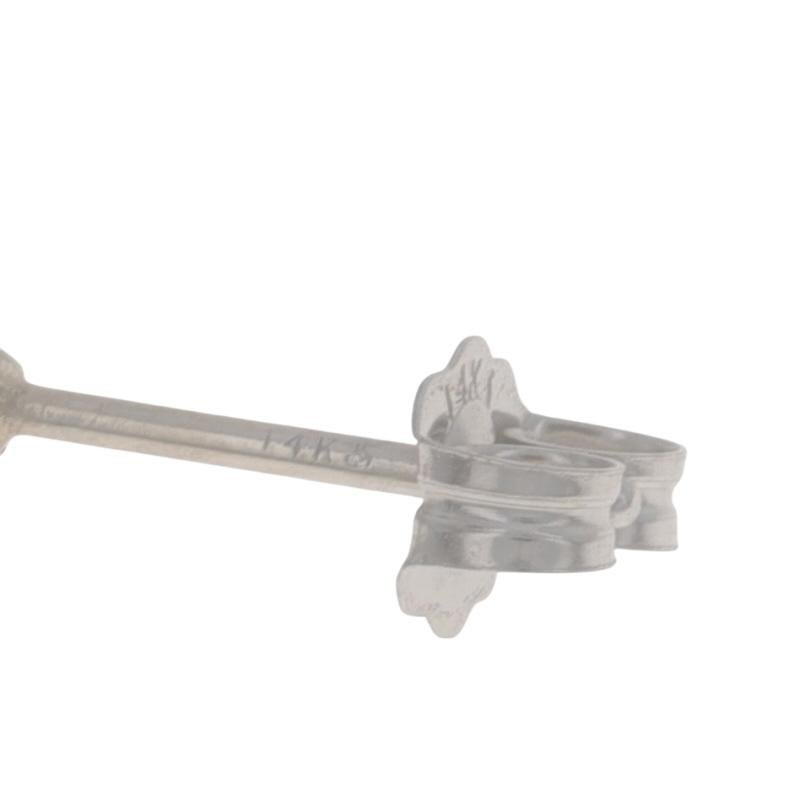 Orecchini con diamante in oro bianco 14k a brillante rotondo da 0,90 ct. in vendita 1