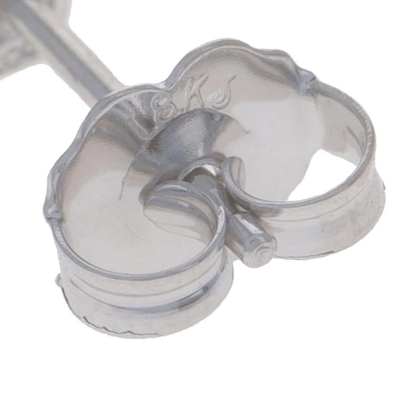 Donna Orecchini con diamanti in oro bianco - 18k Princess .25ctw Pierced in vendita