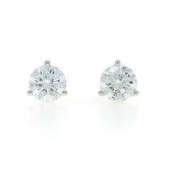 Orecchini con diamanti in oro bianco - 18k Brilliante rotondo 2.02ctw GIA - Forati