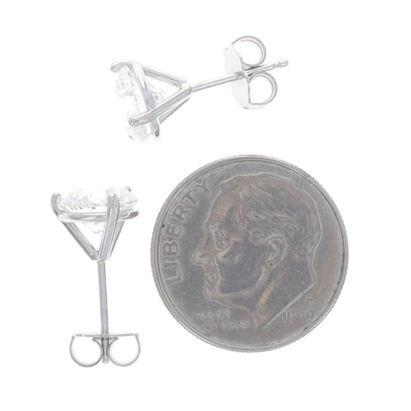 Donna Orecchini con diamanti in oro bianco - 18k Brilliante rotondo 3,00ctw GIA - Forato in vendita