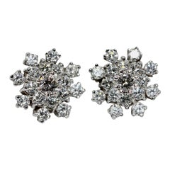 Boucles d'oreilles en or blanc et diamants