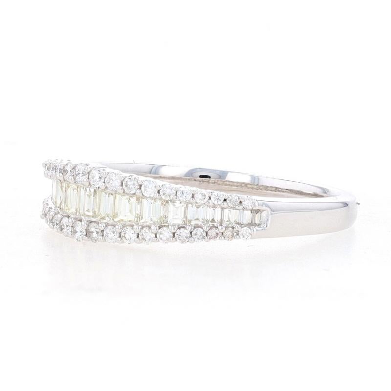 Baguette Cut White Gold Diamond Tapered Band - 18k Baguette .70ctw Wedding Ring Size 7 3/4 For Sale