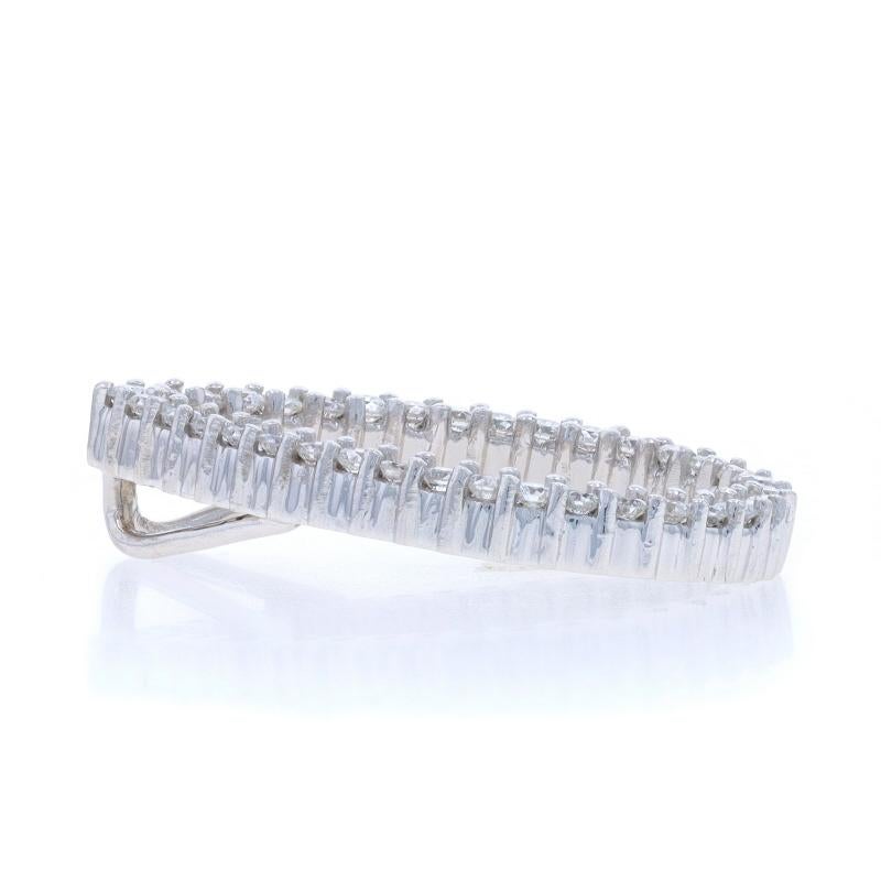 Weißgold Diamant Teardrop Anhänger 14k Runde Brillant .50ctw (Rundschliff) im Angebot