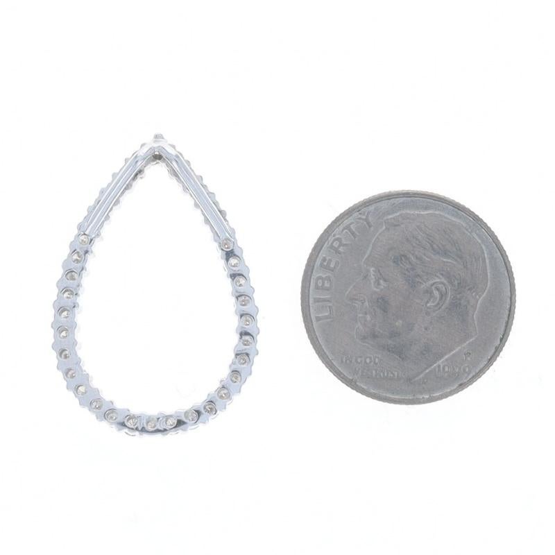 Weißgold Diamant Teardrop Anhänger 14k Runde Brillant .50ctw im Zustand „Hervorragend“ im Angebot in Greensboro, NC