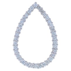 Colgante Lágrima Diamante Oro Blanco 14k Brillante Redondo .50ctw