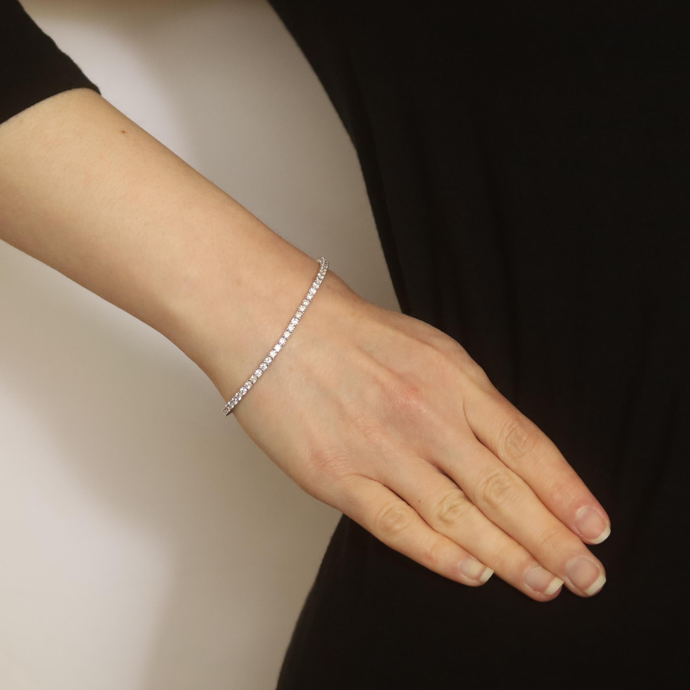 Weißgold Diamant-Tennis-Armband 6 3/4