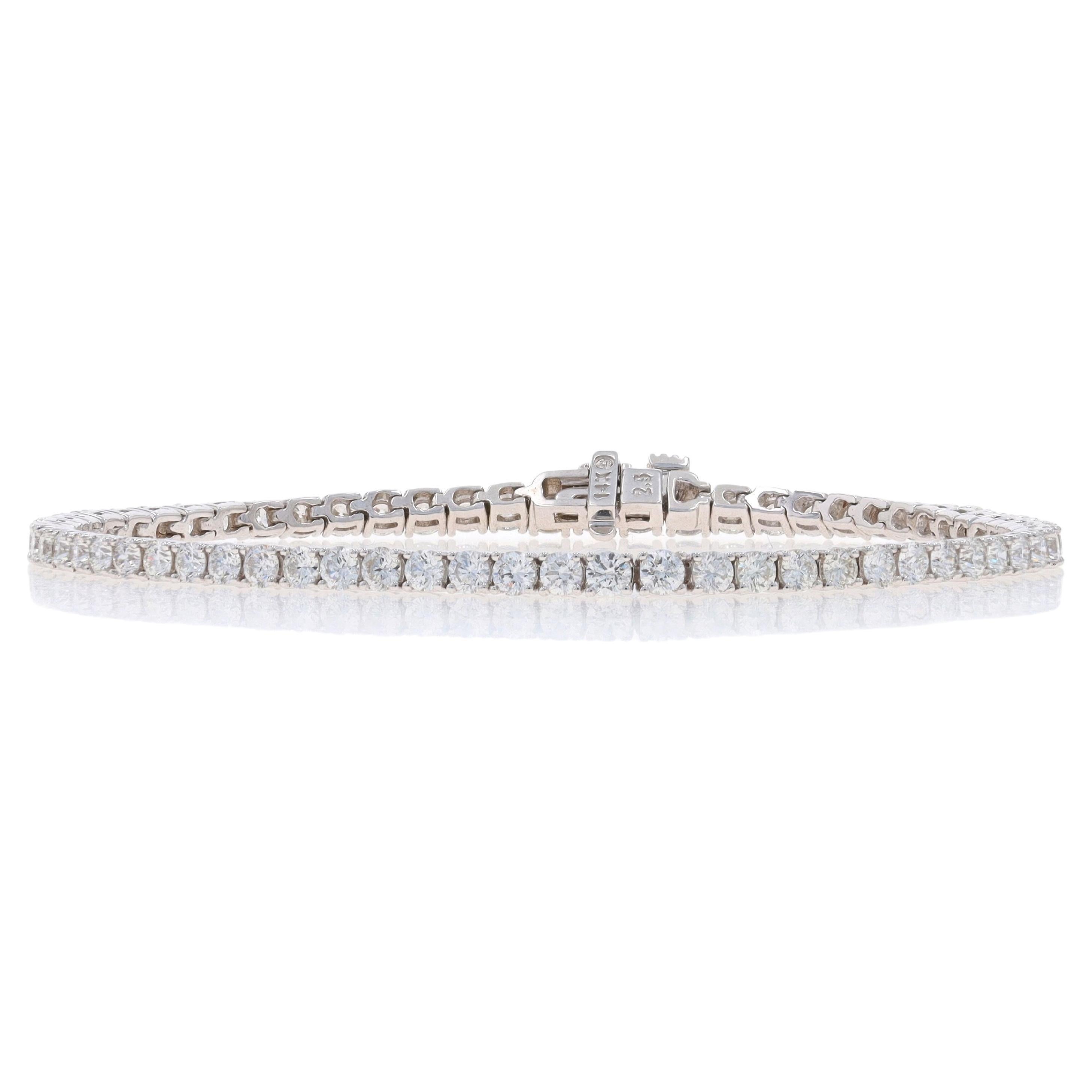 Bracelet de tennis en or blanc avec diamants - 14k Round Brilliant 4.05ctw