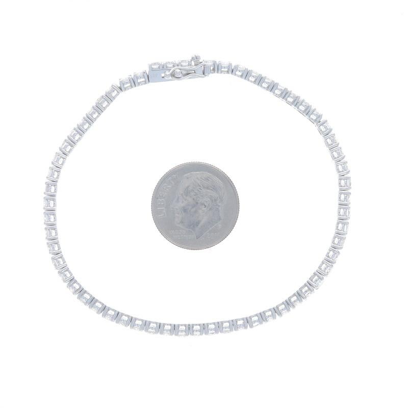 Donna Bracciale tennis con diamanti in oro bianco da 6 3/4