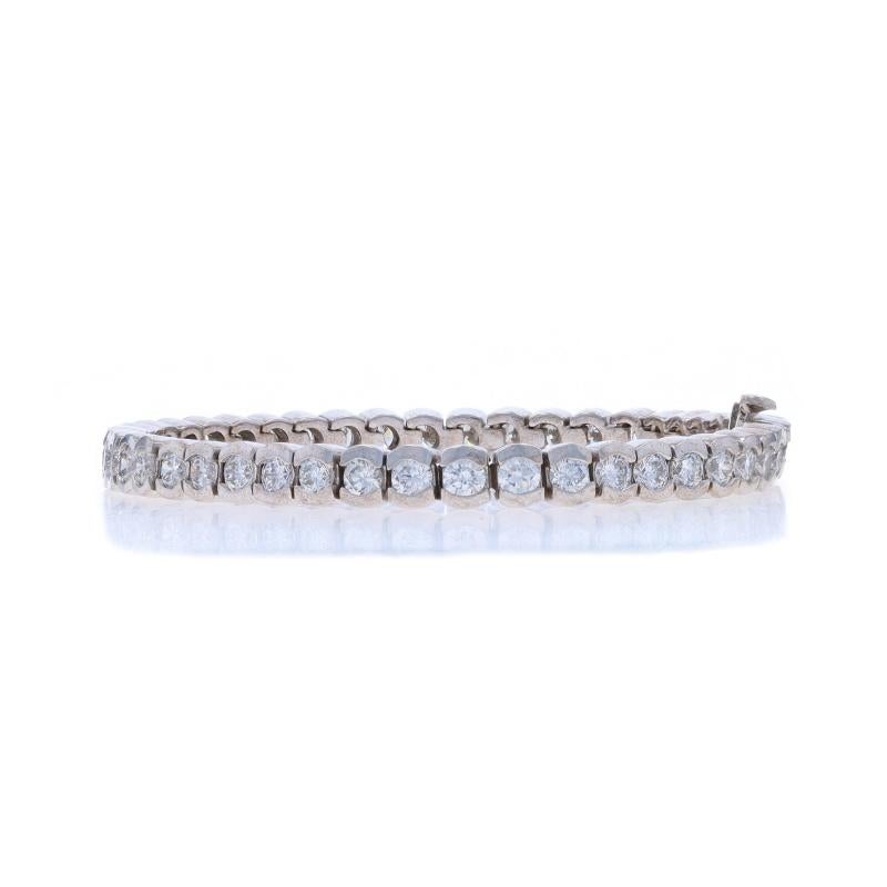 Round Cut White Gold Diamond Tennis Bracelet 6 3/4